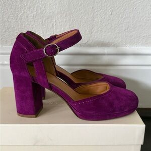 Sezane Katie Babies Mary Jane Suede heels 6 36